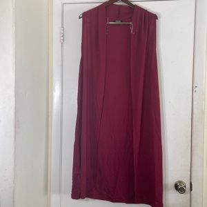 Rouge sleeveless Kimono 3X